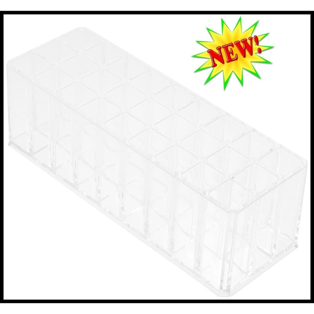 Acrylic Makeup‎ Organizer 24 Lipstick Holder Cosmetic Store Vanity Display Stand